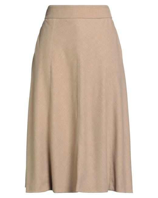 Peserico Natural Easy Midi Skirt Polyester, Viscose, Elastane