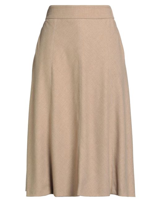 Peserico Natural Easy Midi Skirt Polyester, Viscose, Elastane