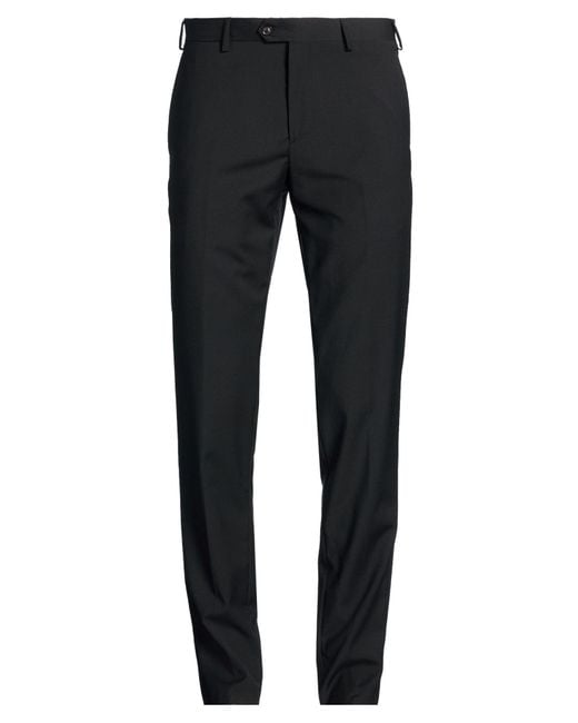Lardini Black Pants Polyester, Wool, Elastane for men