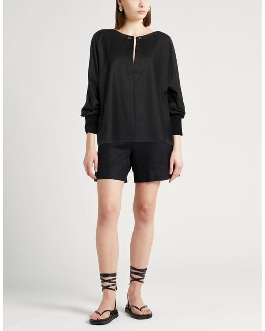 Antonelli Black Top Virgin Wool, Polyester, Viscose, Elastane