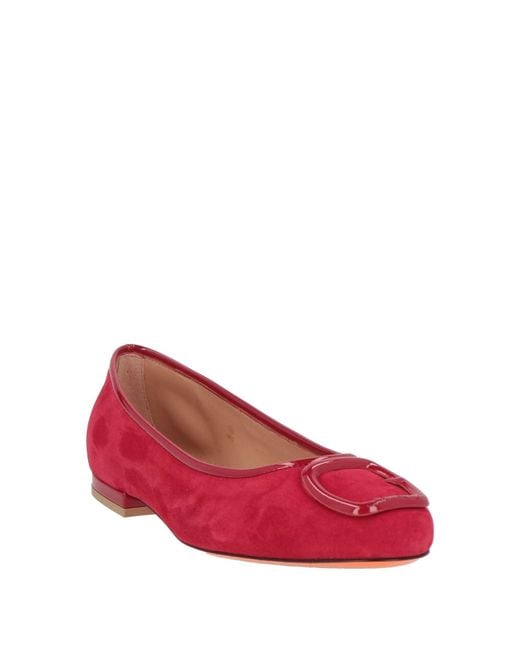 Santoni Red Ballet Flats