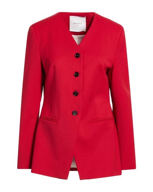Beatrice B. Red Blazer Polyester, Virgin Wool, Elastane