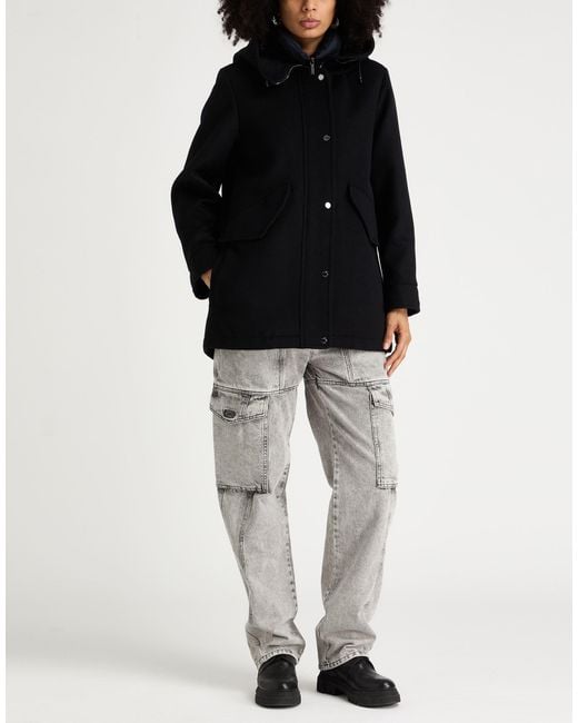 Moorer Black Coat Wool, Cashmere