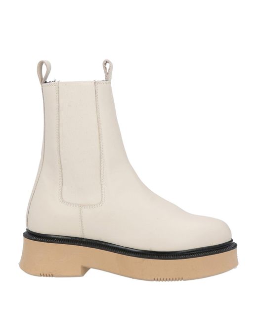 Nila & Nila White Ivory Ankle Boots Soft Leather