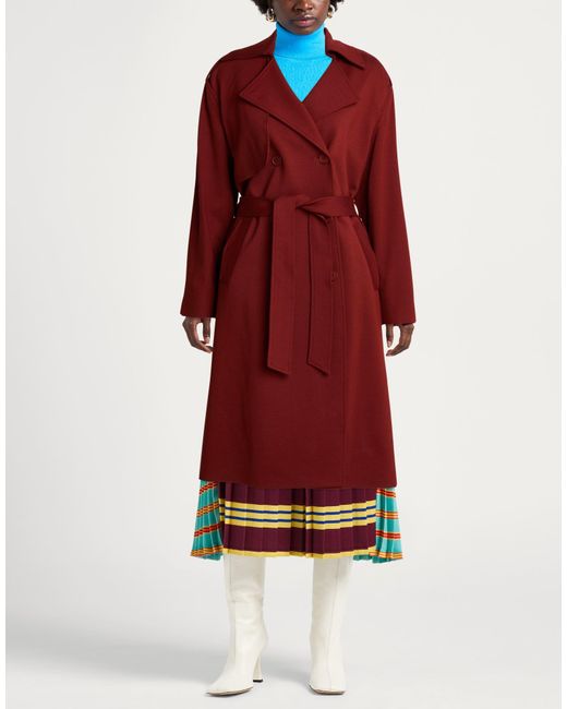 Manila Grace Red Overcoat & Trench Coat