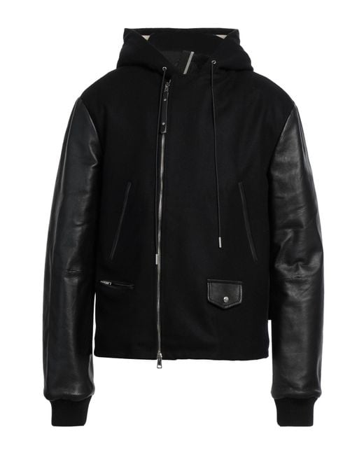 Low Brand Black Jacket Virgin Wool, Polyamide, Cashmere, Leather for men