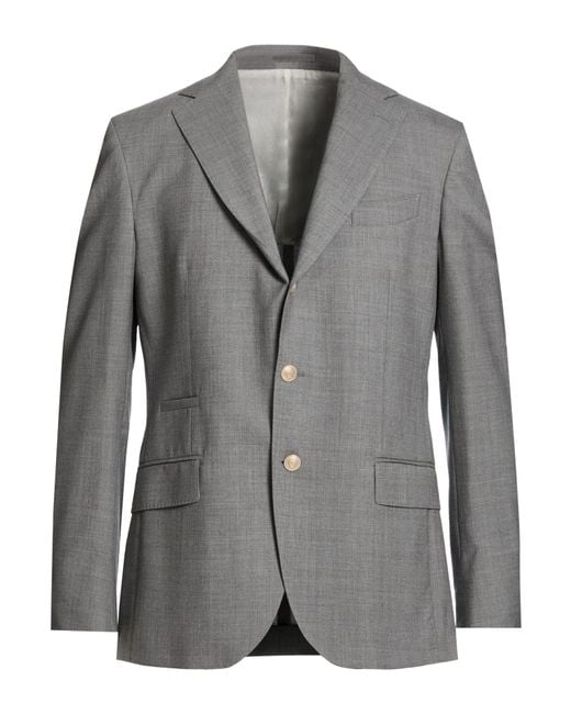 Eleventy Gray Platinum Blazer Wool, Silk for men