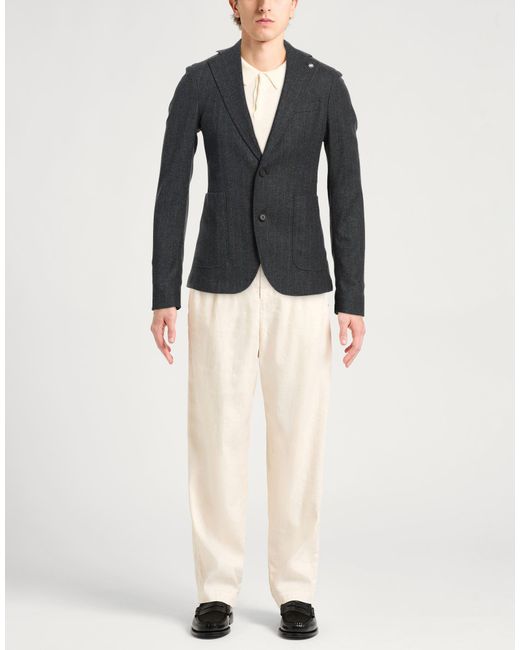 Manuel Ritz Black Blazer Virgin Wool, Polyester, Elastane for men