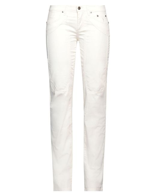 Jeckerson White Pants Cotton, Elastane