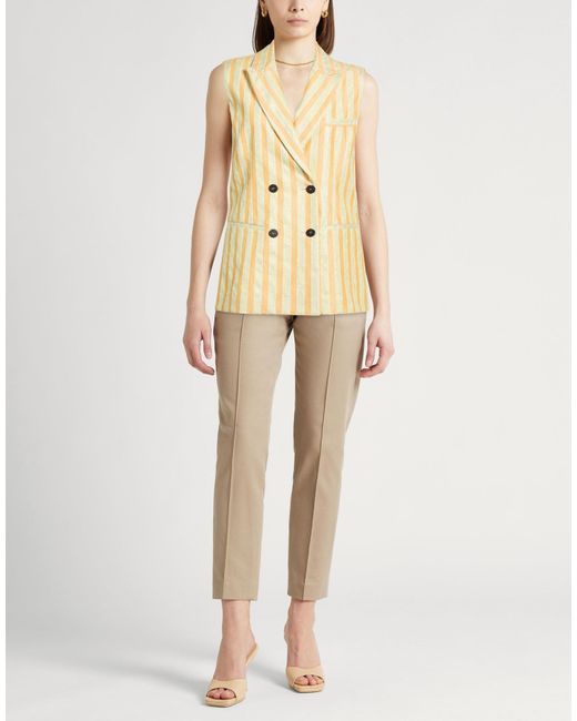 Forte_forte Natural Apricot Blazer Polyester, Viscose, Cotton, Linen, Synthetic Fibers