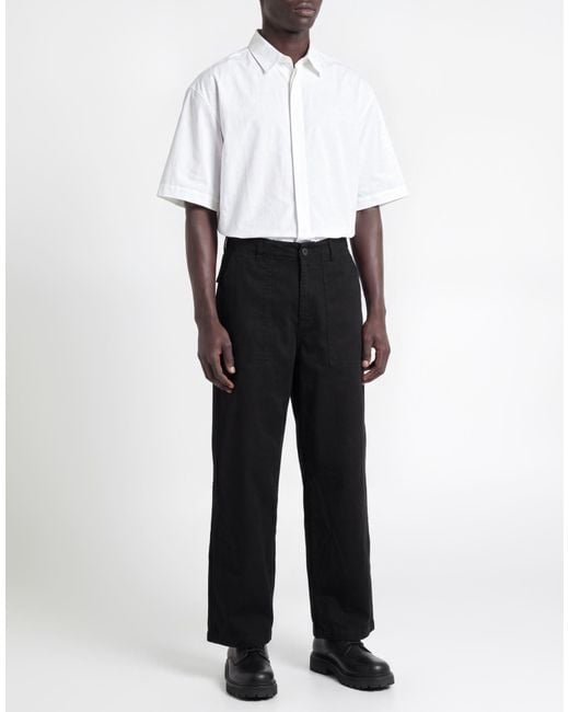 Alpha Industries Black Pants Cotton, Elastane for men