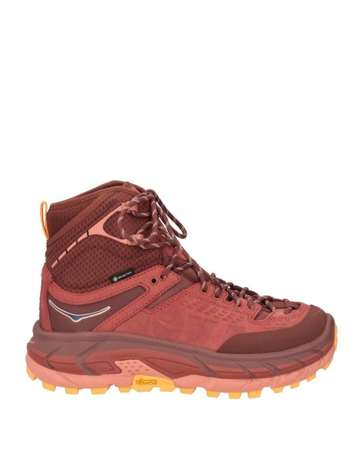 Hoka One One Brown Brick Ankle Boots Leather, Textile Fibers