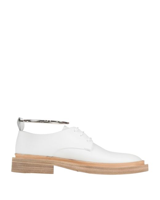 Jil Sander White Lace-Up Shoes Leather