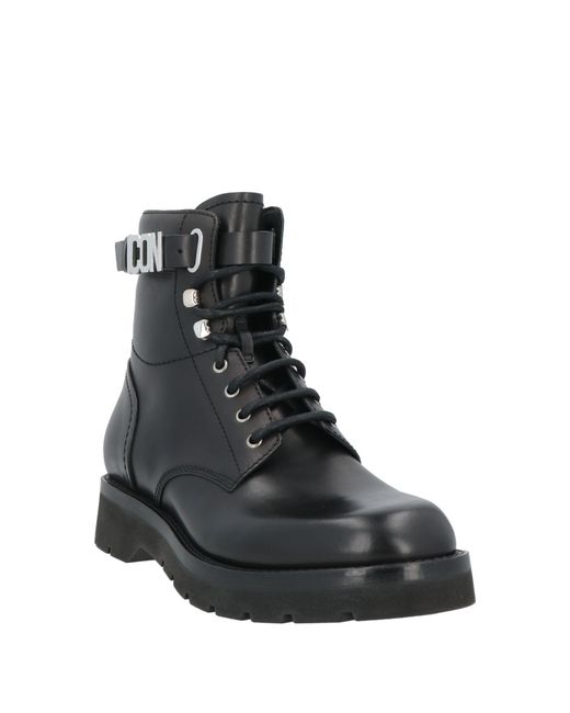 DSquared² Black Icon Ankle Boots Leather for men