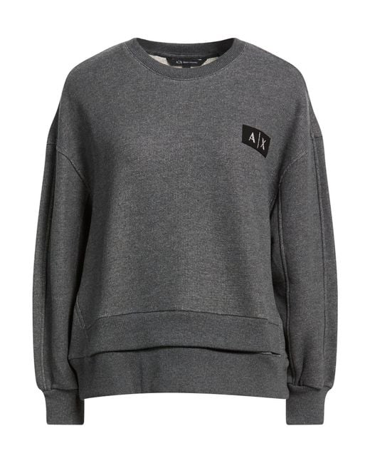 ARMANI EXCHANGE Gray Sweatshirt Cotton, Polyester