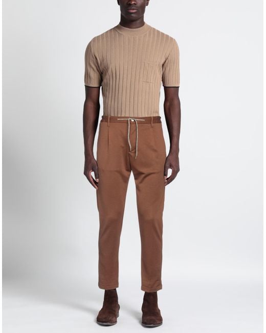Daniele Alessandrini Brown Pants Polyester, Viscose, Elastane for men