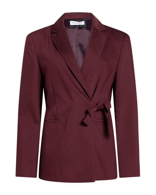 Caractere Purple Burgundy Blazer Cotton, Polyamide, Elastane