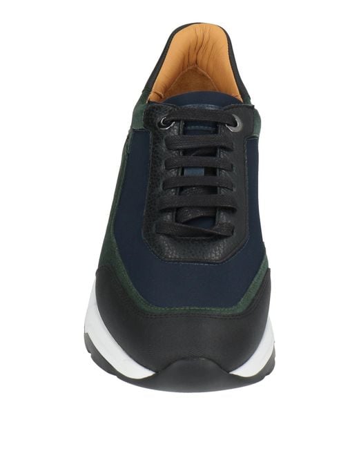 Testoni Black Sneakers Leather, Nylon for men