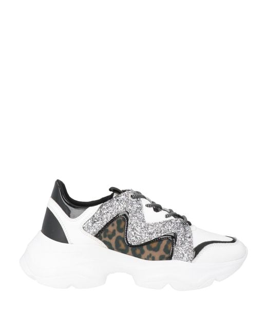 Manila Grace White Sand Sneakers Textile Fibers, Leather, Synthetic Material