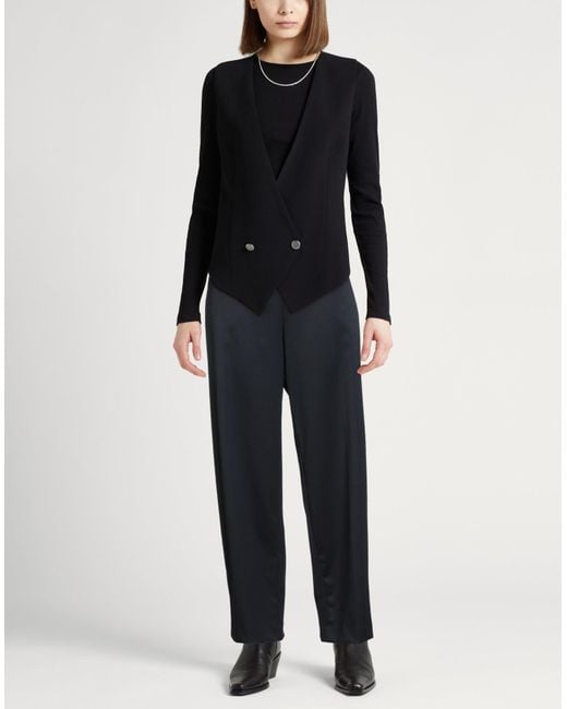 Erika Cavallini Semi Couture Blue Pants Polyester, Wool, Elastane