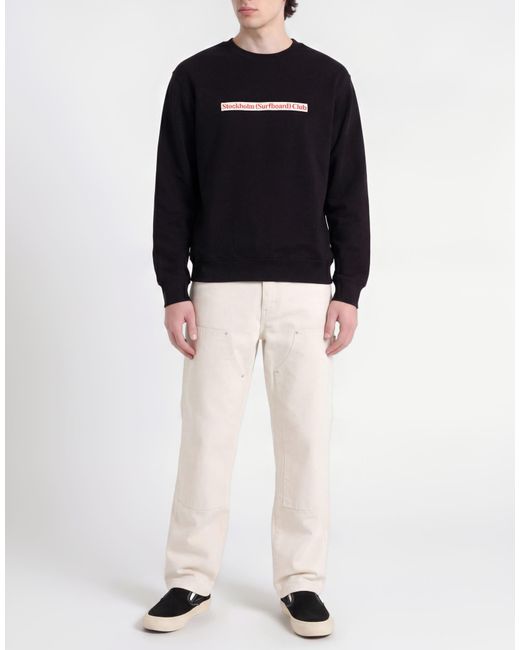 Stockholm Surfboard Club Black Sweatshirt Cotton, Recycled Cotton for men
