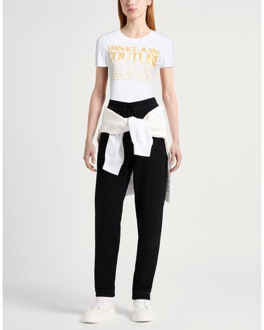 Versace Jeans Couture White T-Shirt Cotton, Elastane