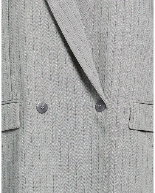 Twinset Gray Blazer Polyester, Viscose, Wool, Elastane