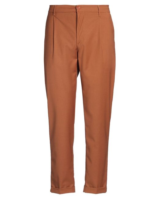 0/zero Construction Brown Pants Polyester, Viscose, Elastane for men