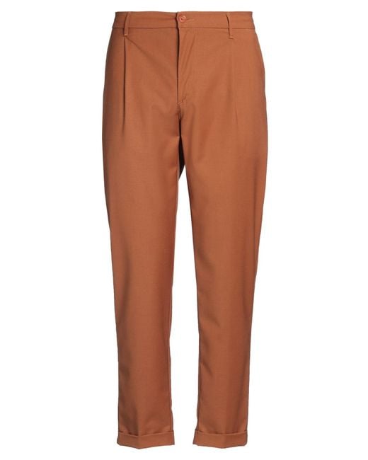 0/zero Construction Brown Pants Polyester, Viscose, Elastane for men