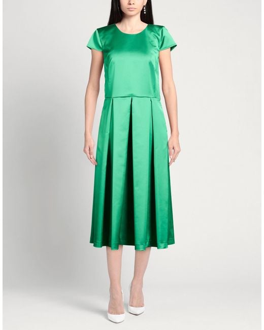 LUCKYLU Milano Green Midi Dress Polyester, Elastane