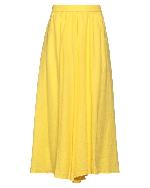 120% Lino Yellow Midi Skirt