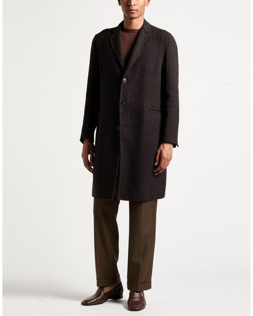 Boglioli Black Coat Virgin Wool, Cashmere, Silk for men