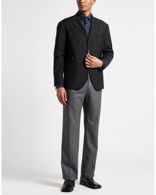 Boglioli Black Blazer Wool, Polyester, Elastane for men