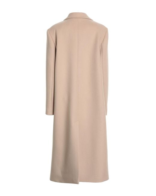 Jil Sander Natural Sand Coat Wool