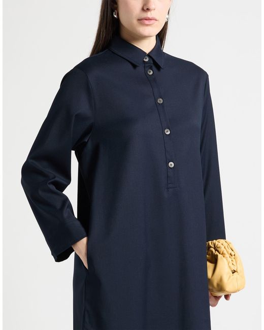 Caractere Blue Mini Dress Polyester, Wool, Viscose, Elastane