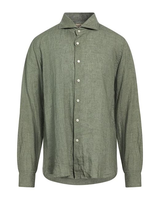 Xacus Green Shirt Linen for men