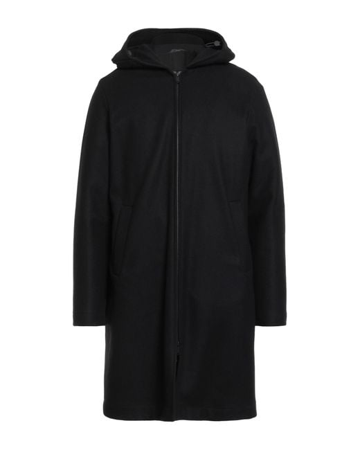 Hevò Black Coat Virgin Wool, Polyamide for men