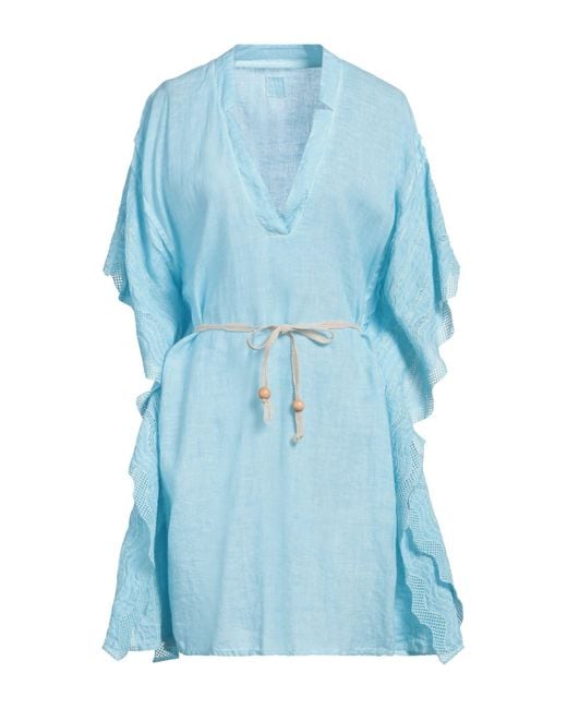 120% Lino Blue Mini Dress
