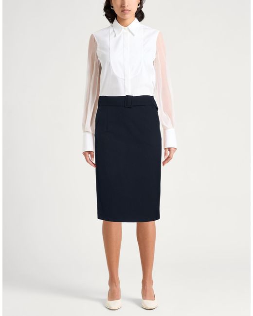 Marella Blue Midi Skirt Polyester, Viscose, Elastane