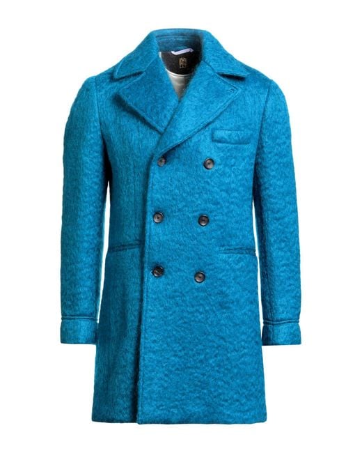 Il Cappottino Blue Coat Mohair Wool, Wool, Polyamide for men