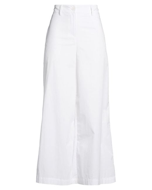 ALESSIA SANTI White Pants Cotton, Polyamide, Elastane