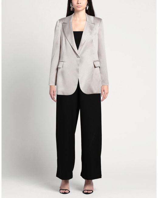 Soallure White Blazer Polyester, Elastane