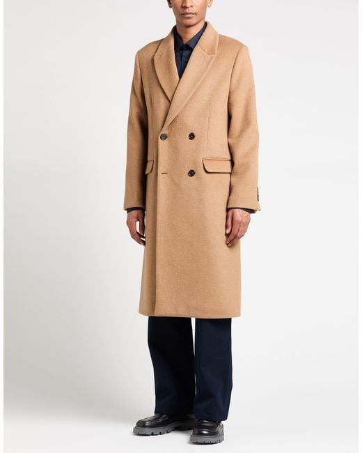 Saucony Brown Camel Coat Wool, Polyester for men