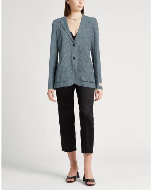 Massimo Alba Blue Blazer Cotton, Linen, Elastane