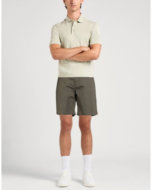 WOOD WOOD Gray Military Shorts & Bermuda Shorts Cotton, Elastane for men