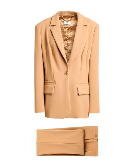 Elisabetta Franchi Natural Essentials Sand Suit Polyester, Elastane