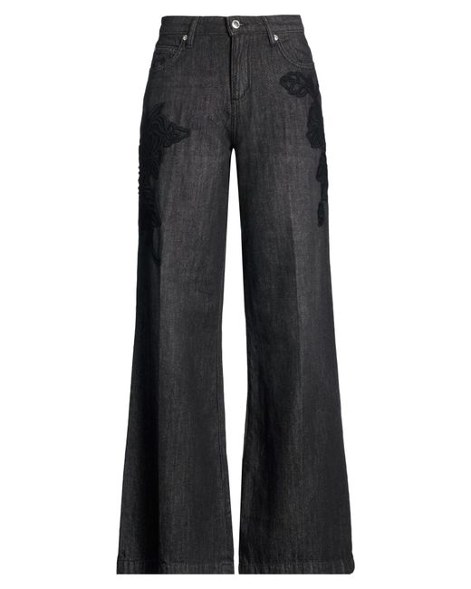 ERMANNO FIRENZE Black Jeans Cotton, Acrylic, Wool, Polyamide