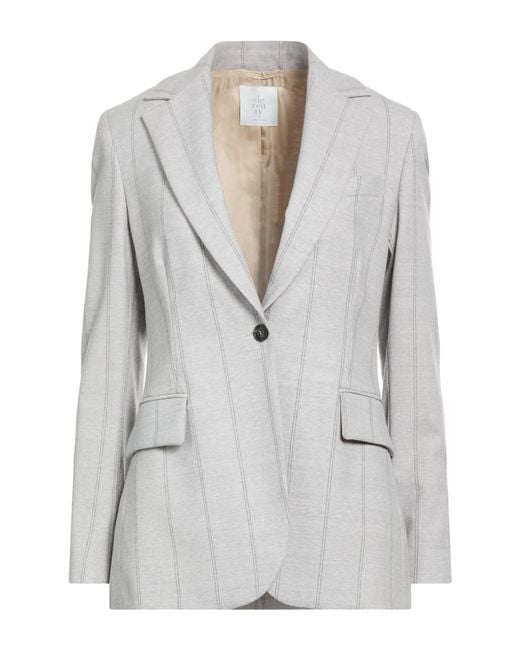 Eleventy Gray Light Blazer Wool, Elastane