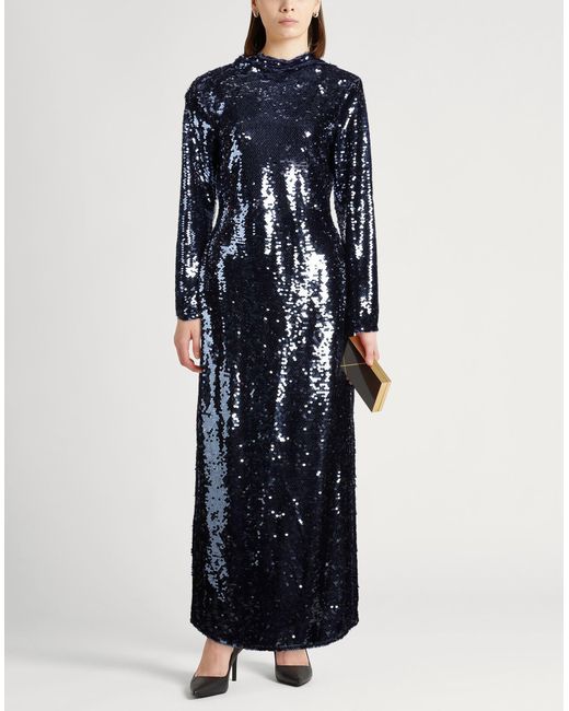 Self-Portrait Blue Maxi-Kleid