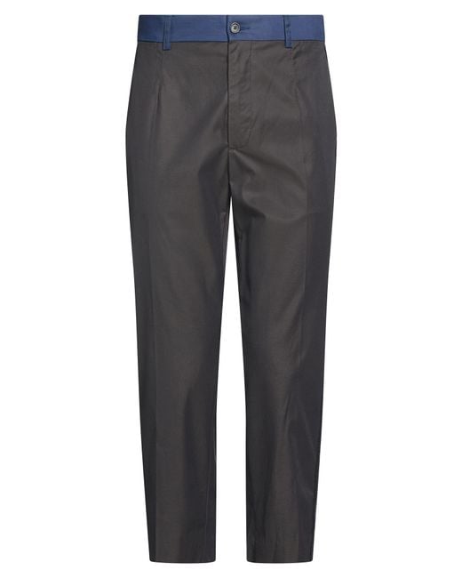 Dolce & Gabbana Gray Charcoal Pants Polyamide, Cotton for men